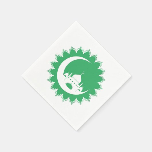 Serviette En Papier Mosquée blanche en Crescent Moon Ramadan (Coin)