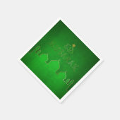 Serviette En Papier Mosquée verte de l'or de l'Aïd Moubarak (Coin)