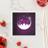 Serviette En Papier Mosquée violette de l'Aïd Moubarak (En situation)