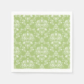Serviette En Papier Moss Green Damask (Devant)