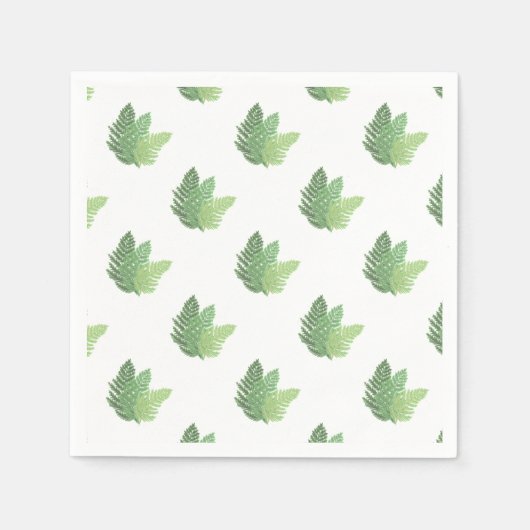Serviette En Papier Moss Green Fern aquarelle botanique (Devant)