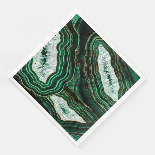 Serviette En Papier Moss Green Geode et Crystals Art numérique (Coin)