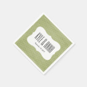 Serviette En Papier Moss Green Herringbone Chevron Imprimer (Coin)