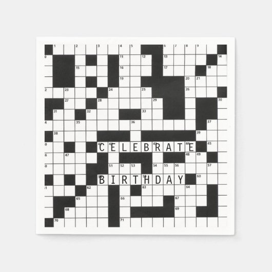 Serviette En Papier mot croisé puzzle pour la fête d'anniversaire (Devant)