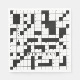 Serviette En Papier mot croisé puzzle pour la fête d'anniversaire