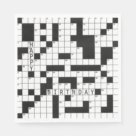 Serviette En Papier mot croisé puzzle pour la fête d'anniversaire (Devant)