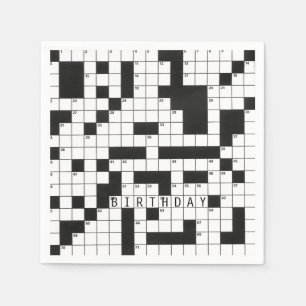Serviette En Papier mot croisé puzzle pour la fête d'anniversaire