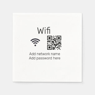 Serviette En Papier Mot de passe Wifi ajouter le code Q R ici détails