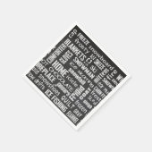 Serviette En Papier Mot d'hiver Cloud sur tableau noir (Coin)