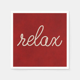 Serviette En Papier mot RELAX en corde blanche
