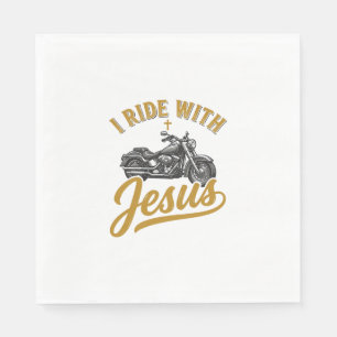Serviette En Papier Motard Chrétien Je Roule Avec Jésus Vintage Moto