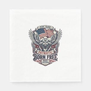 Serviette En Papier Moteur Aigle Patriotique Biker Route Liberté Patri