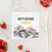 Serviette En Papier Moteur Dirt Vélo Fast Un 1er anniversaire fête (En situation)