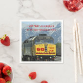 Serviette En Papier Moteur ferroviaire, 60e anniversaire, nom, papier (En situation)