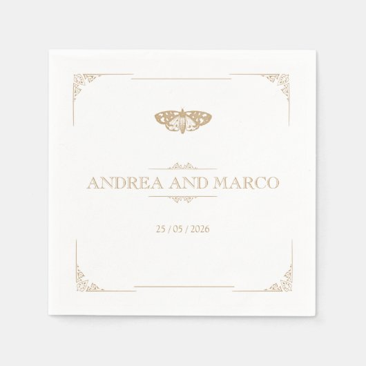 Serviette En Papier Moth victorienne Élégant Mariage gothique (Devant)