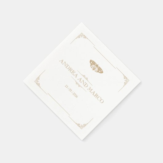 Serviette En Papier Moth victorienne Élégant Mariage gothique (Coin)