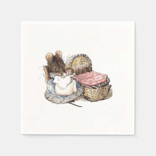 Serviette En Papier Mother Dormouse and her Child (Devant)