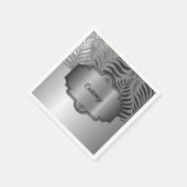 Serviette En Papier Motif 3 feuille d'argent personnalisé (Coin)