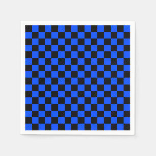 Serviette En Papier Motif à carreaux bleu et noir