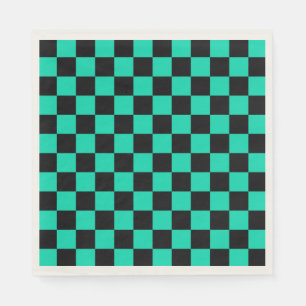 Serviette En Papier Motif à carreaux vert et noir