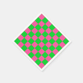 Serviette En Papier Motif À damiers chèque rose vert (Coin)