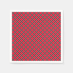 Serviette En Papier Motif à damiers coloré dans une cage oblique