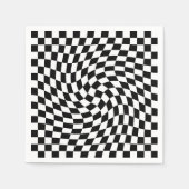 Serviette En Papier Motif À damiers dépoli noir et blanc (Devant)