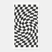 Serviette En Papier Motif À damiers dépoli noir et blanc (Devant)