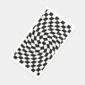 Serviette En Papier Motif À damiers dépoli noir et blanc (Coin)