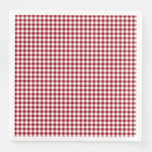 Serviette En Papier Motif À damiers rouge En vichy