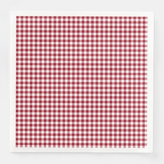 Serviette En Papier Motif À damiers rouge En vichy (Devant)