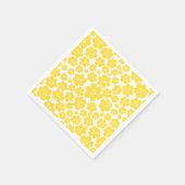 Serviette En Papier Motif à fleurs - Citron jaune et blanc (Coin)