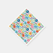 Serviette En Papier Motif à fleurs d'art populaire 2 (Coin)