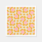 Serviette En Papier Motif à fleurs géométrique circulaire du milieu du (Devant)