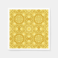 Motif à fleurs Mandala - Or de moutarde et Jaune