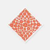 Serviette En Papier Motif à fleurs - Orange et Blanc (Coin)
