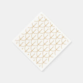 Serviette En Papier Motif à l'échelle de poisson Art déco or et blanc (Coin)