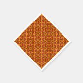 Serviette En Papier Motif à main orange et rouge (Coin)