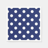 Serviette En Papier Motif à points bleu marine et blanc (Devant)
