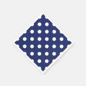 Serviette En Papier Motif à points bleu marine et blanc (Coin)
