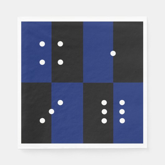 Serviette En Papier Motif à points de polka de dés /noir (Devant)