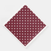 Serviette En Papier Motif à points Polka Burgundy et Blanc (Coin)