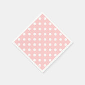 Serviette En Papier Motif à points polka rose et blanc (Coin)