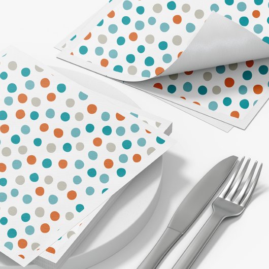 Serviette En Papier Motif à points Polka turquoise