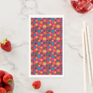 Serviette En Papier Motif à pois rose vif