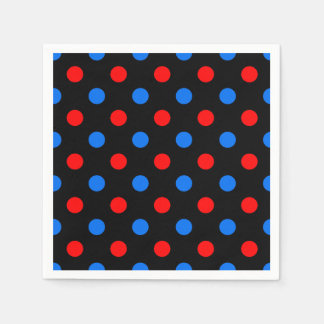 Serviette En Papier Motif à pois rouges bleus noirs