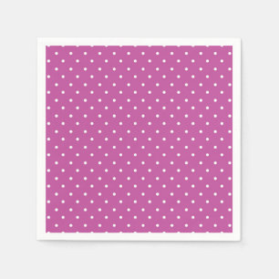 Serviette En Papier Motif à pois sur fond magenta uni
