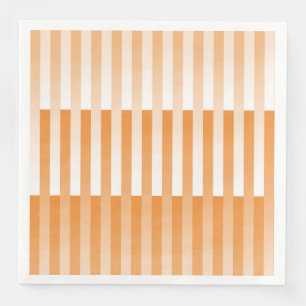 Serviette En Papier Motif à rayures blanches orange