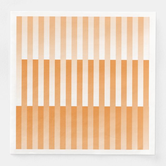 Serviette En Papier Motif à rayures blanches orange (Devant)
