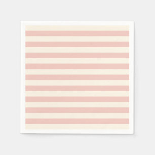 Serviette En Papier Motif à rayures rose pastel moderne minimaliste